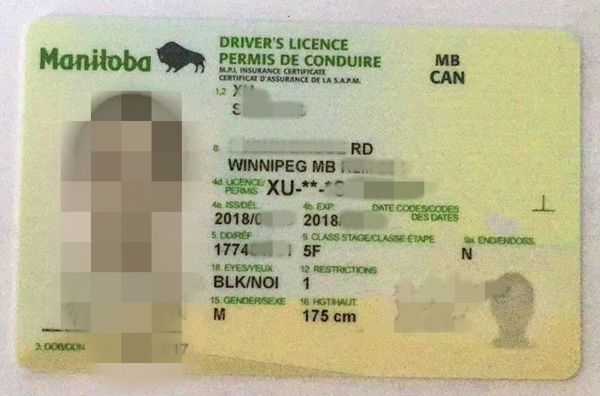 曼尼托巴省駕照翻譯 曼尼托巴省駕照翻譯
