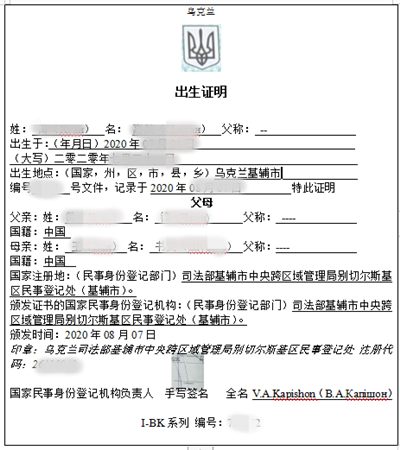烏克蘭出生證明翻譯公司